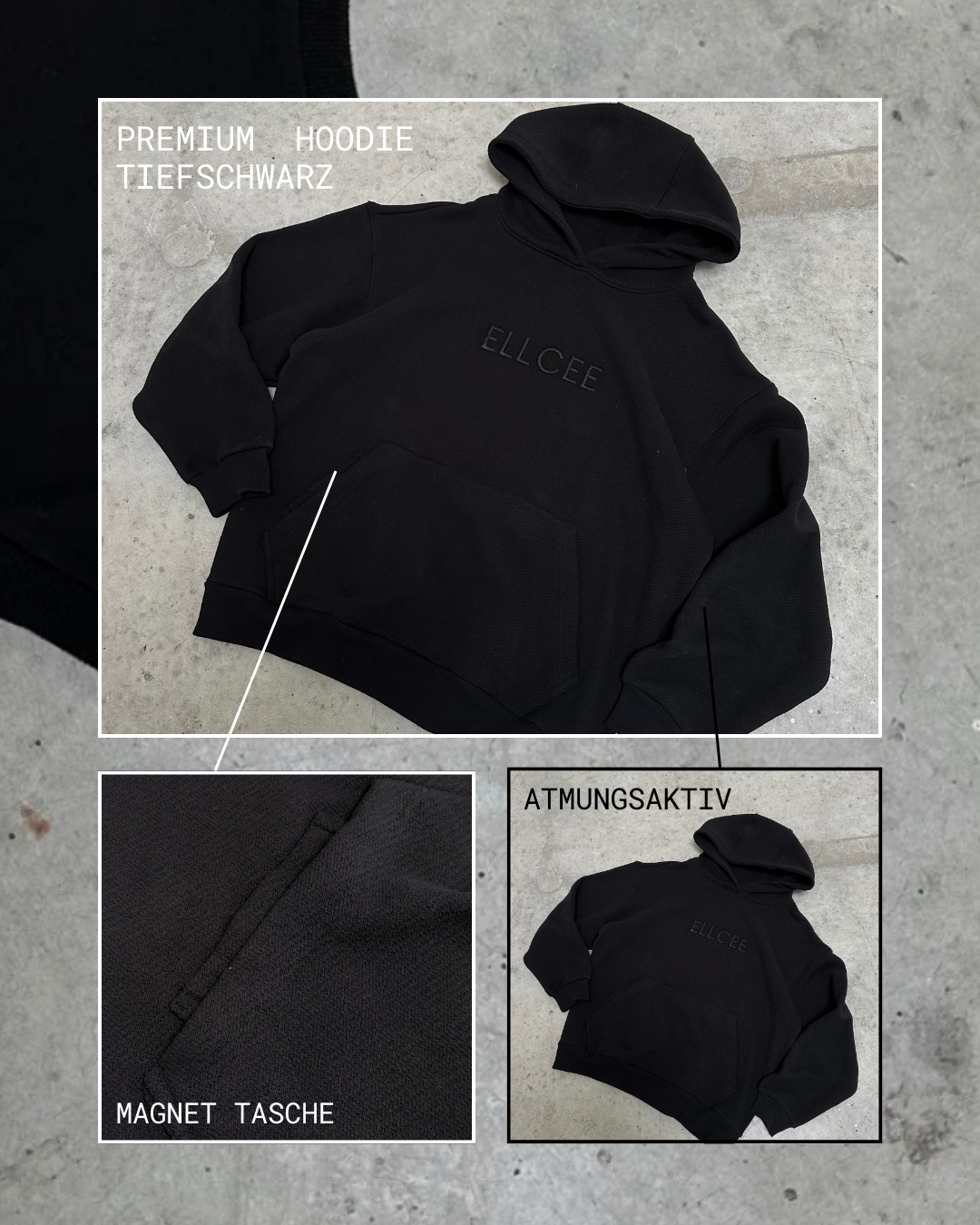 premium hoodie black