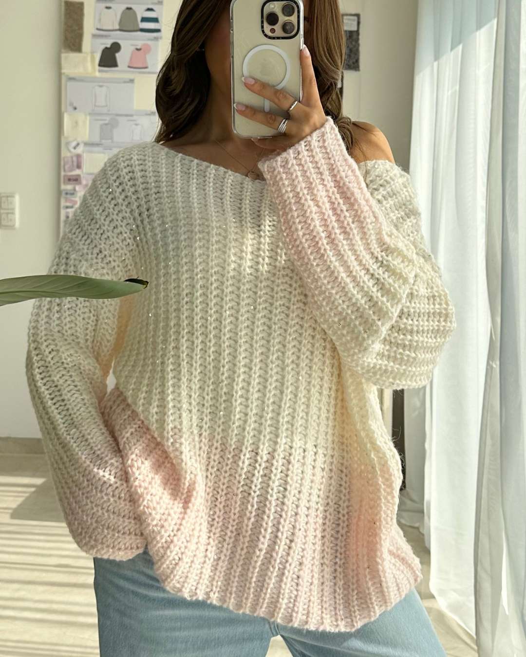 sophia knit sweater rose