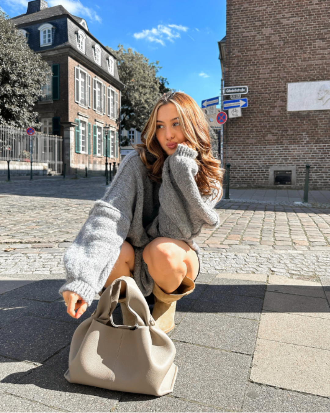 celine knit sweater grey