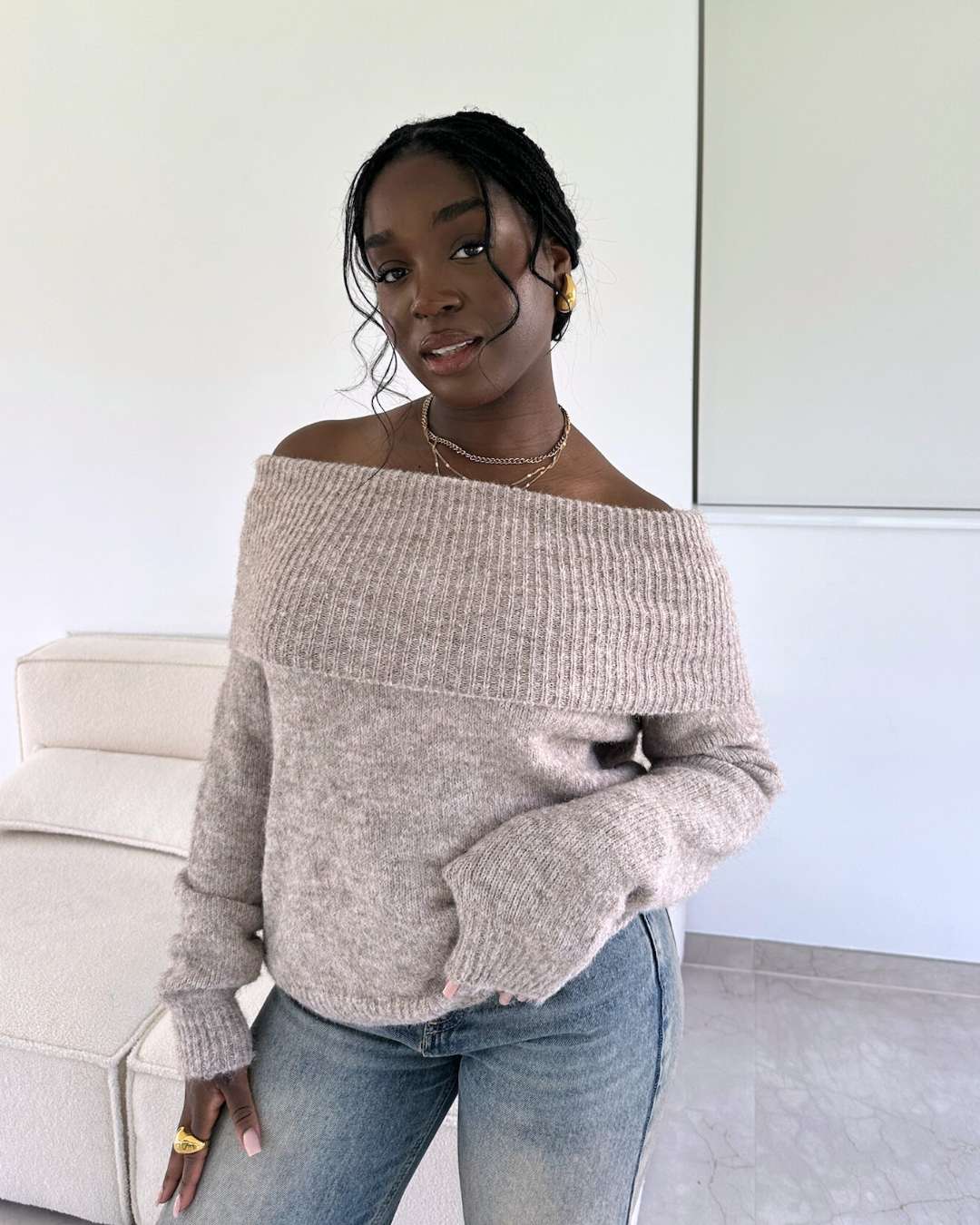 kelly knit sweater brown