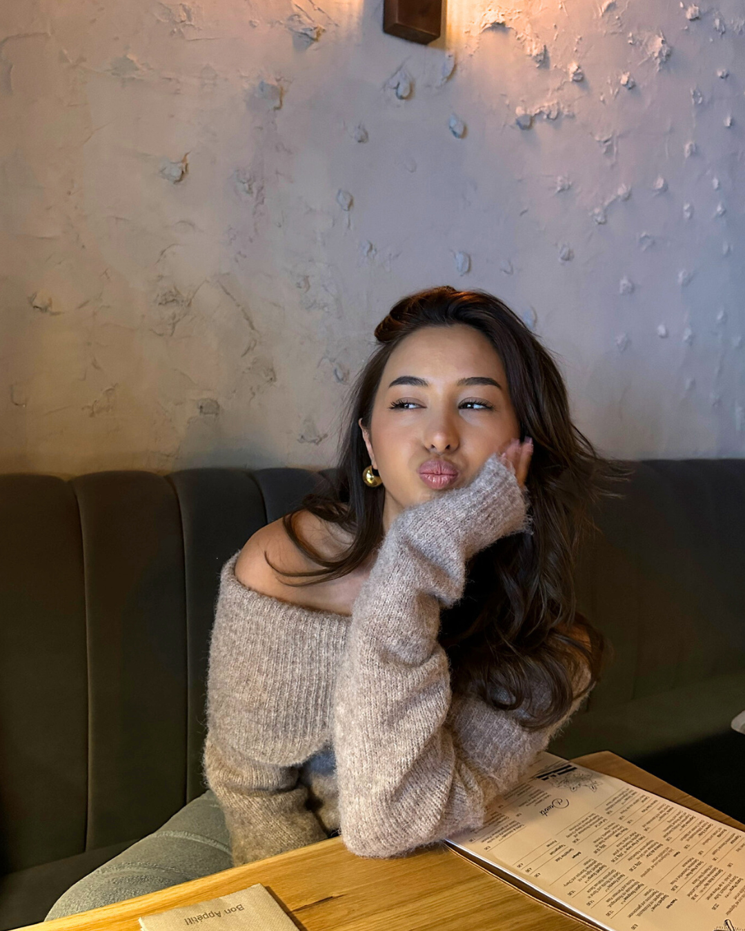 kelly knit sweater brown