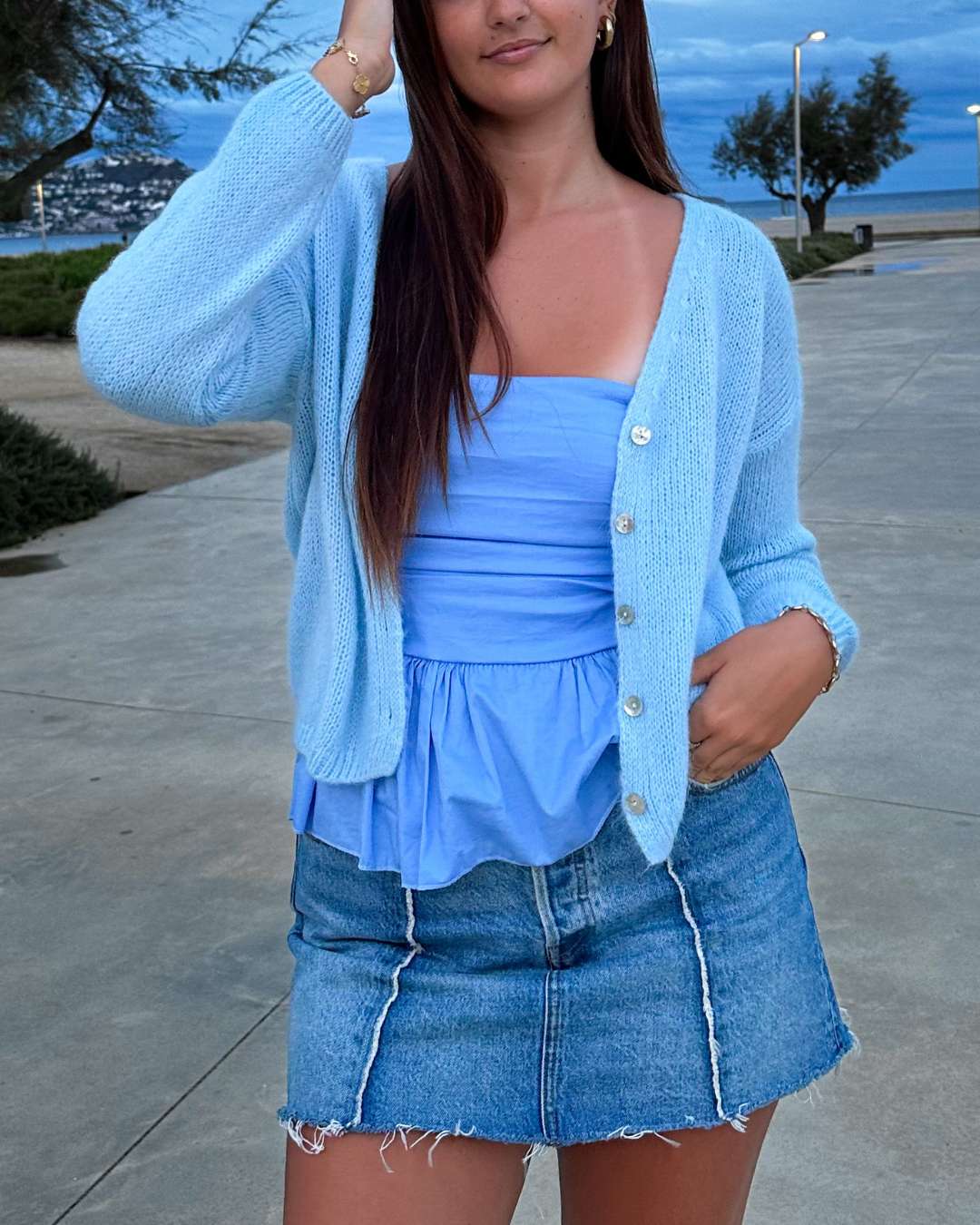 Taylor Strickjacke blau