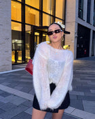 Stella Mohair Strickpullover Creme