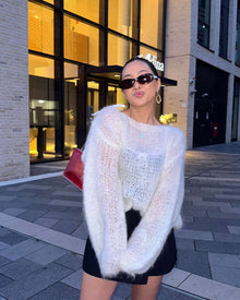 Stella Mohair Strickpullover Creme