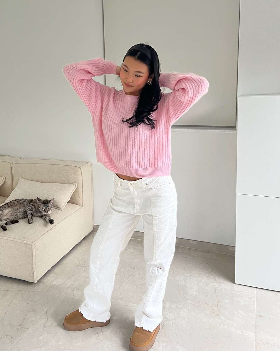 Stretch-Jeans weiß