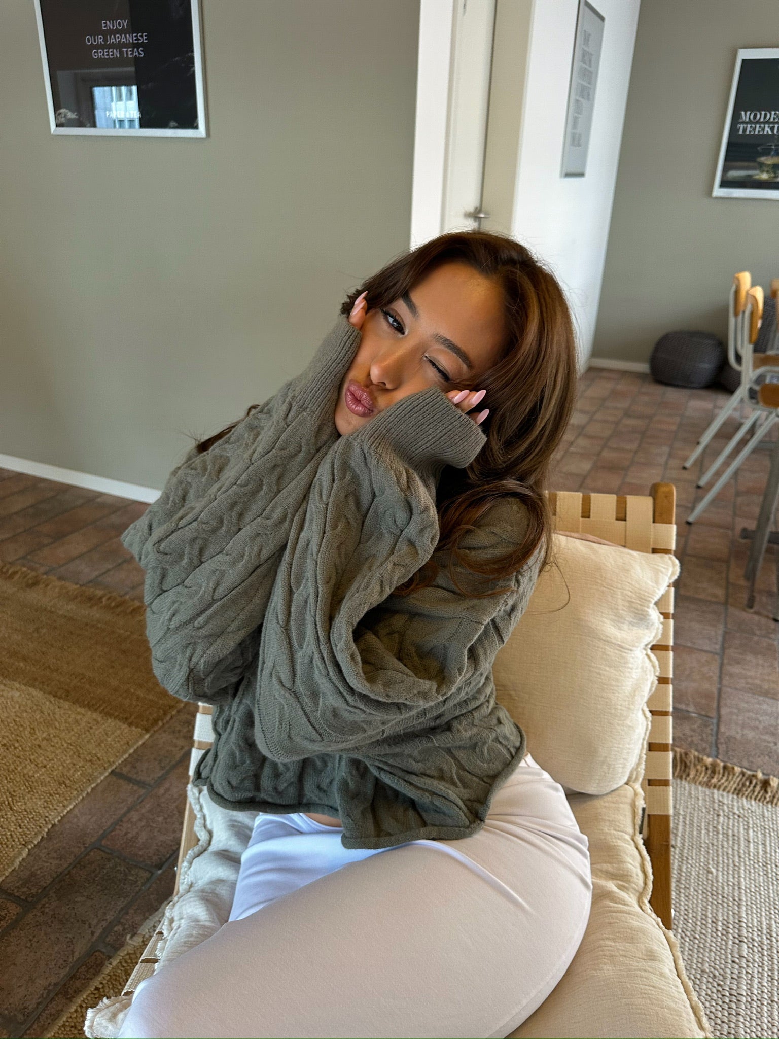 Elly Strickpullover Khaki