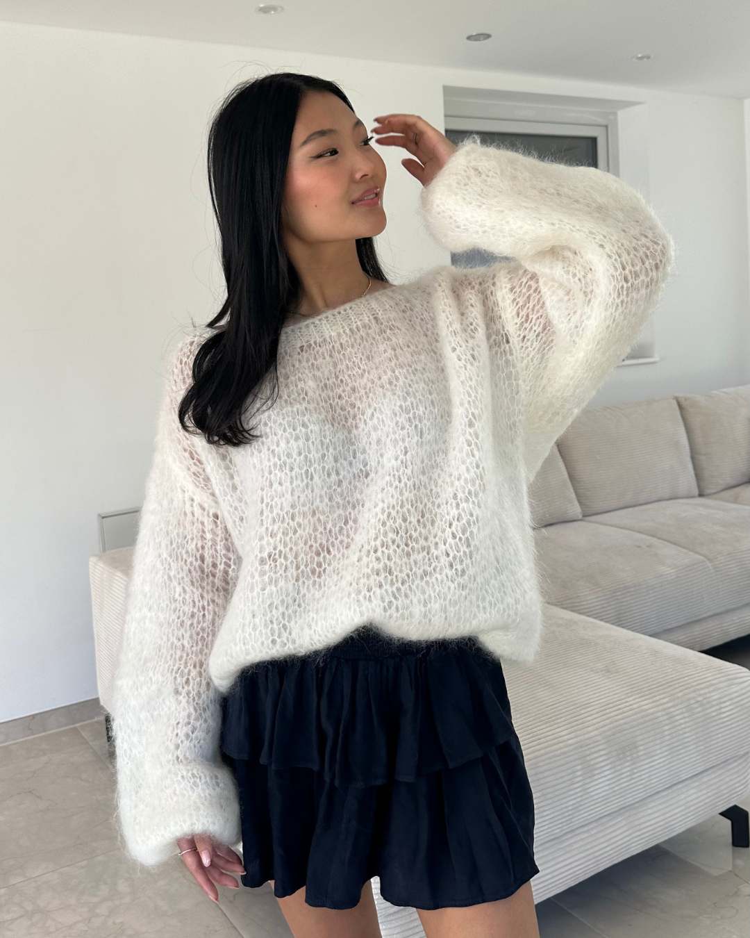Stella Mohair Strickpullover Creme