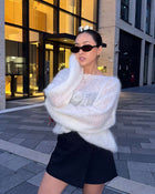Stella Mohair Strickpullover Creme
