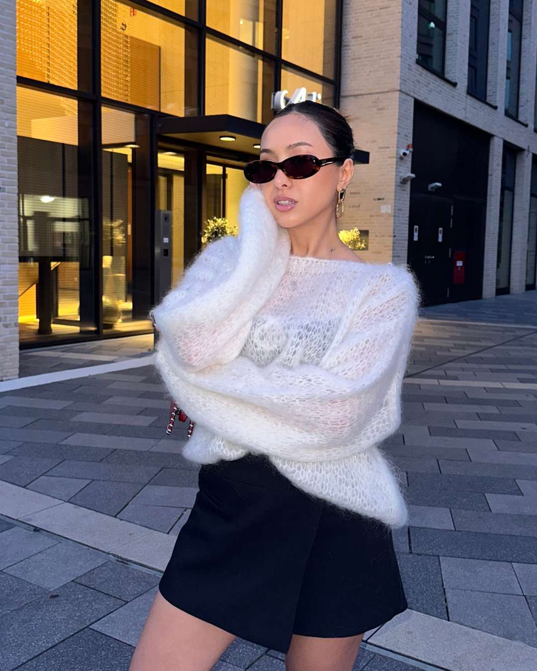 Stella Mohair Strickpullover Creme