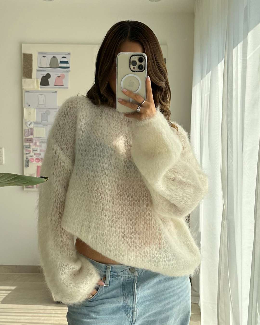 Stella Mohair Strickpullover Creme