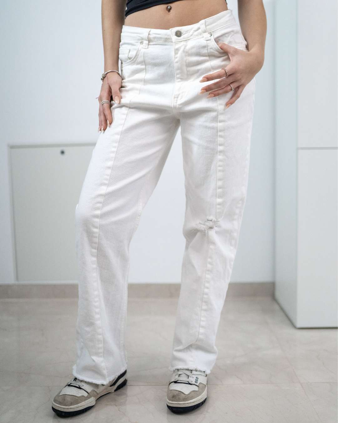 Stretch-Jeans weiß